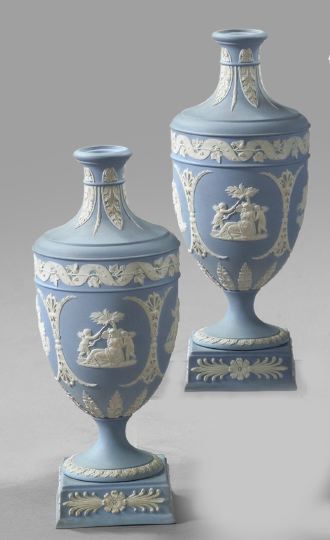 Attractive Pair of Wedgwood Blue
