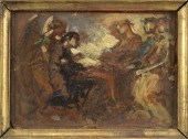 ATTRIB. DELACROIX OIL ON PAPER