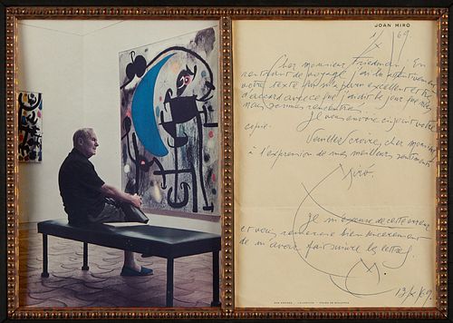 ATTRIB. JOAN MIRO LETTER &