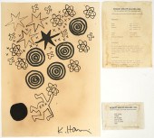 ATTRIB. KEITH HARING INK DRAWI