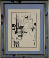 Aubrey Beardsley Art Deco Lith