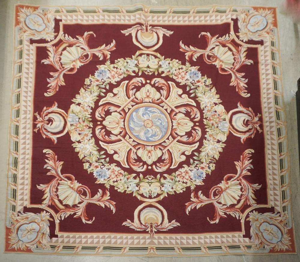 AUBUSSON NEEDLEPOINT RUG 6 FT X 6