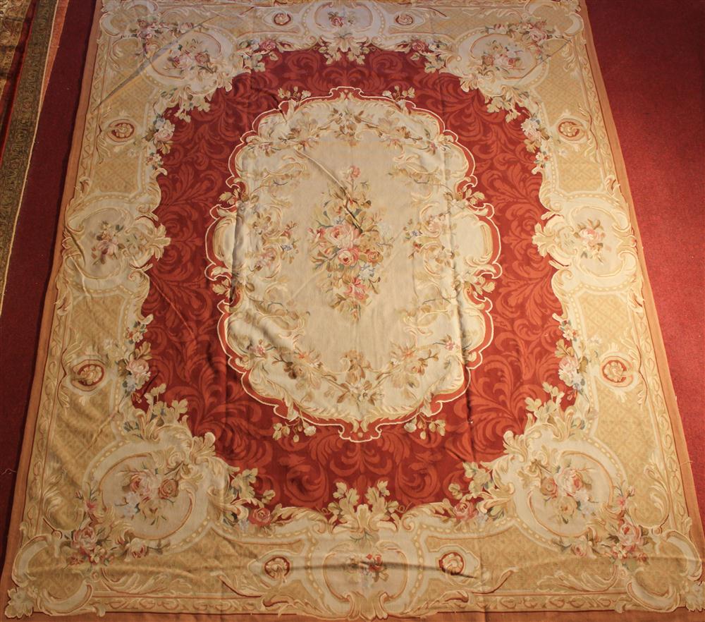 AUBUSSON RUG approx. 12' x 9';