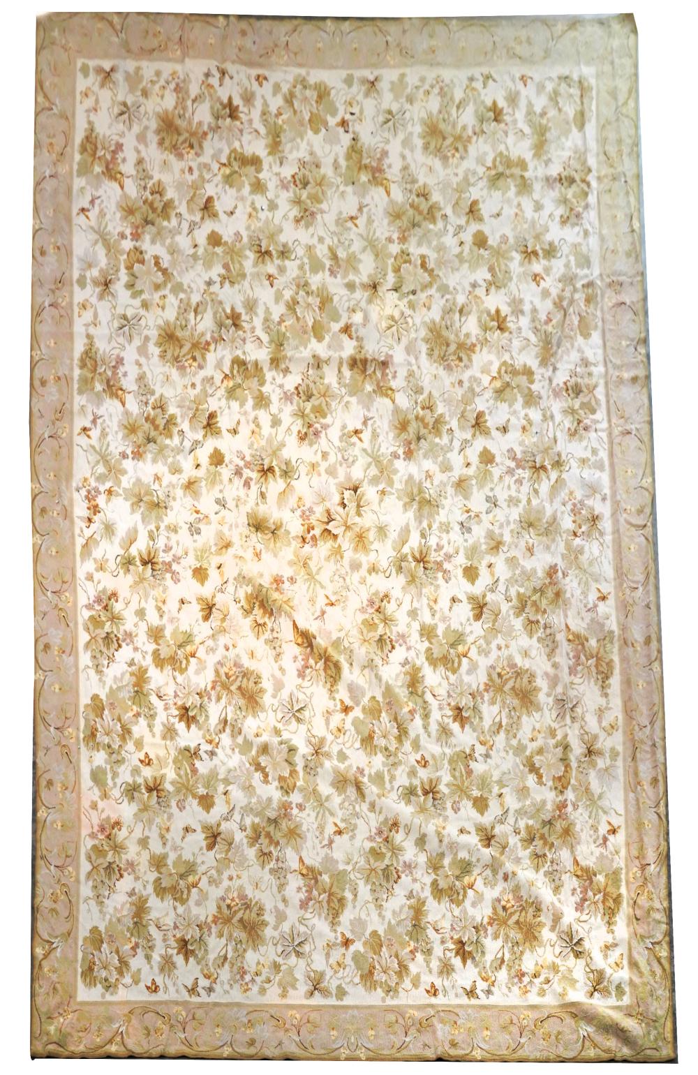 AUBUSSON RUGfloral pattern; 13'9" x