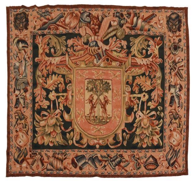 AUBUSSON STYLE ARMORIAL WALL