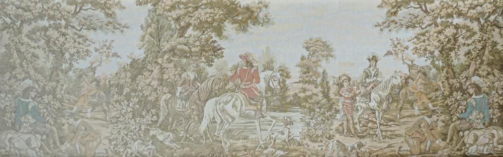 AUBUSSON STYLE FALCON HUNTING SCENE