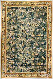 AUBUSSON STYLE NEEDLEWORK CARP