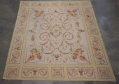 AUBUSSON STYLE NEEDLEWORK RUG,