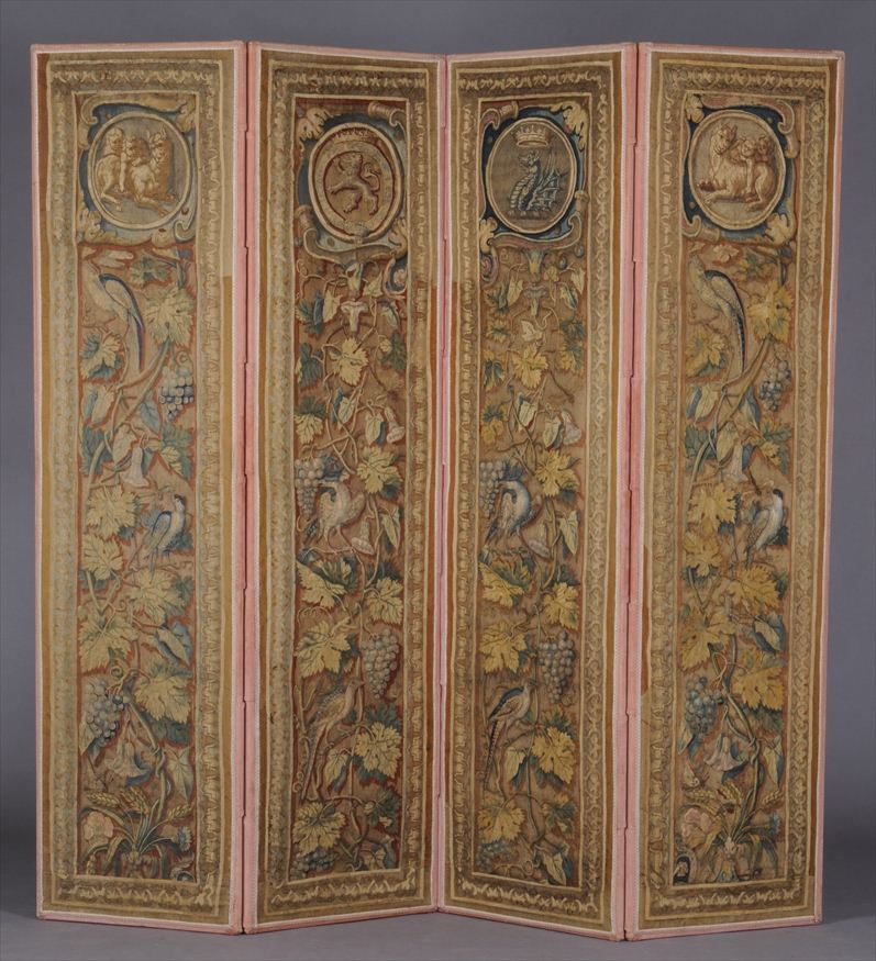 AUBUSSON TAPESTRY FOUR-PANEL