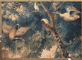 AUBUSSON TAPESTRY FRAGMENT OF