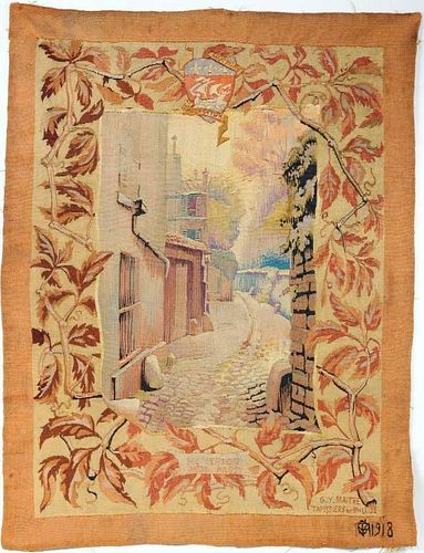AUBUSSON TAPESTRY PANEL, "RUE