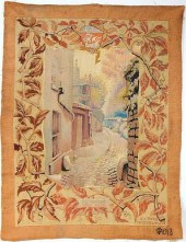 AUBUSSON TAPESTRY PANEL, "RUE