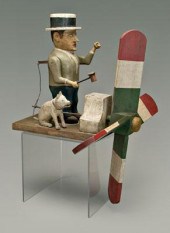 Auctioneer whirligig, carved a