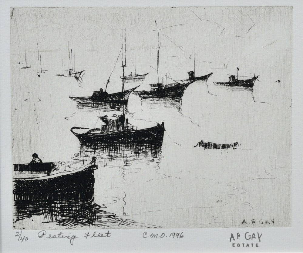 AUGUST GAY (1890-1948) ETCHING.