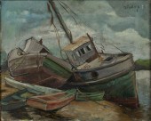 AUGUSTA OELSCHIG, BOATS, OIL O