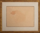 AUGUSTE RODIN NUDE FIGURE PENC