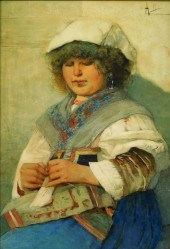 AUGUSTO DAINI SEWING WOMAN WAT