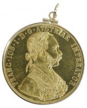 AUSTRIAN 4 DUCAT GOLD COIN, 13
