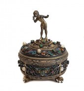 AUSTRIAN 800 SILVER ENAMEL GEM