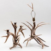 AUSTRIAN ANTLER LAMP AND AN AN