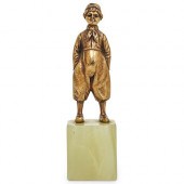 AUSTRIAN BRONZE & ONYX BOY FIG