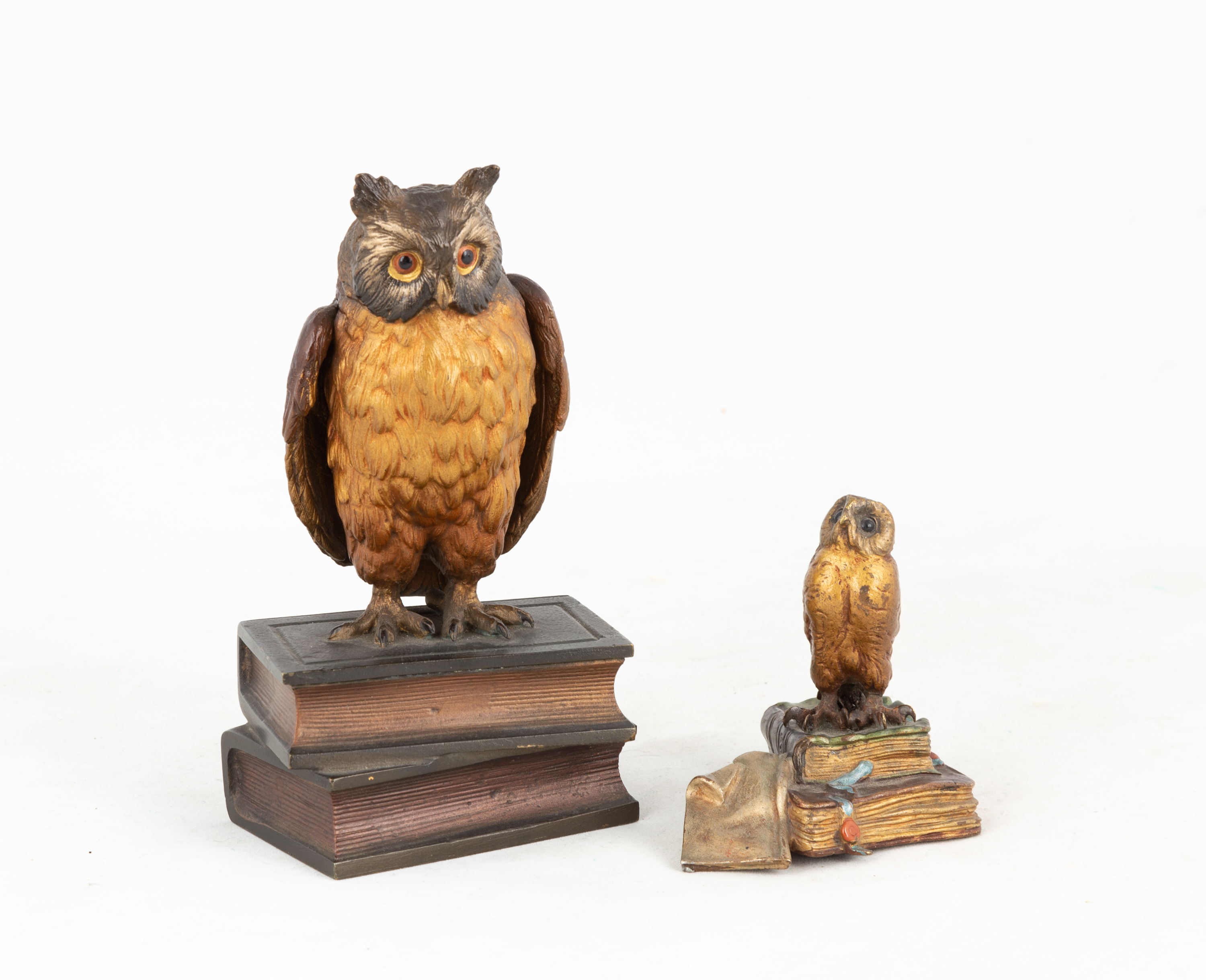 AUSTRIAN BRONZE OWLS circa 1900.