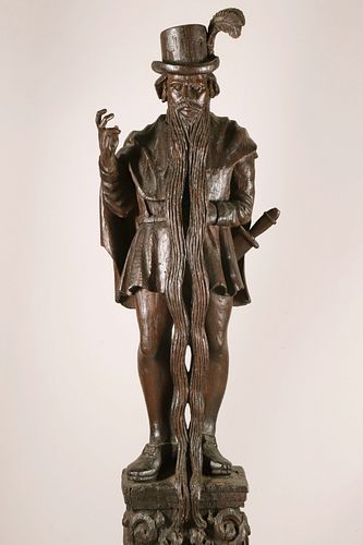 AUSTRIAN CARVED OAK FIGURE OF