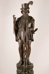 AUSTRIAN CARVED OAK FIGURE OF