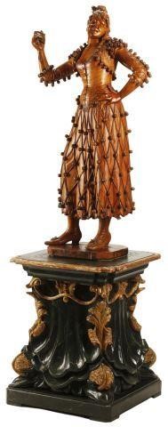 AUSTRIAN CARVED WOOD DANCER ON GILT