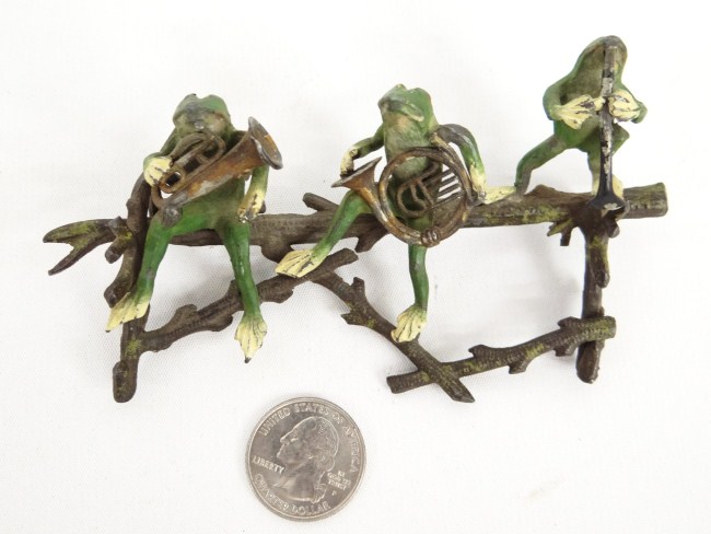 Austrian cold painted bronze frog