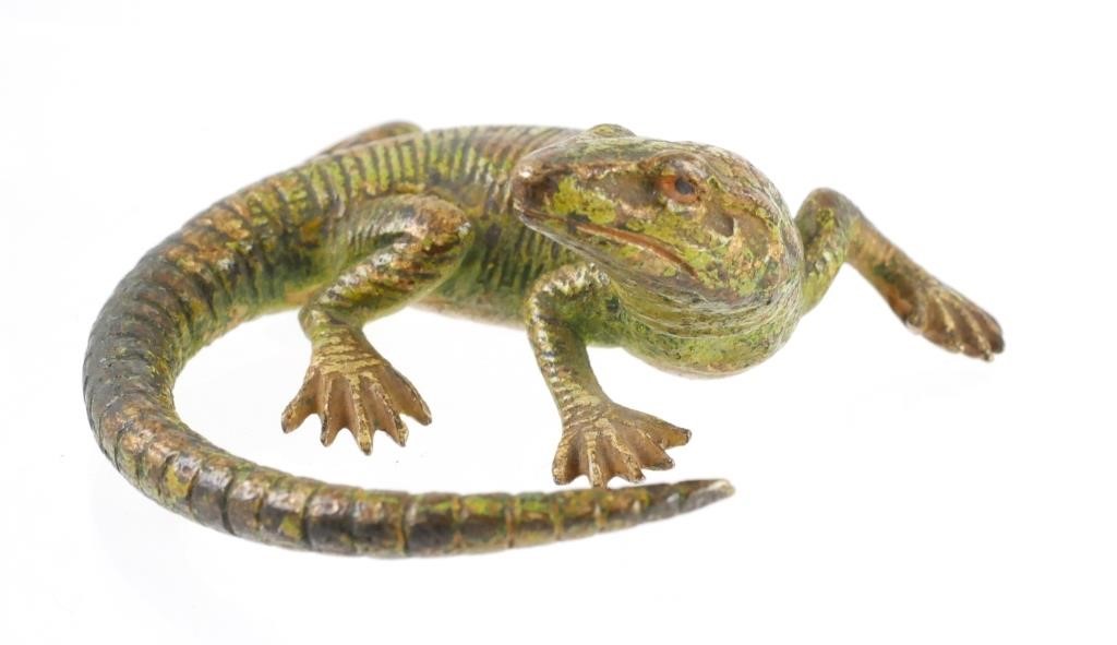 AUSTRIAN COLD PAINTED BRONZE LIZARD