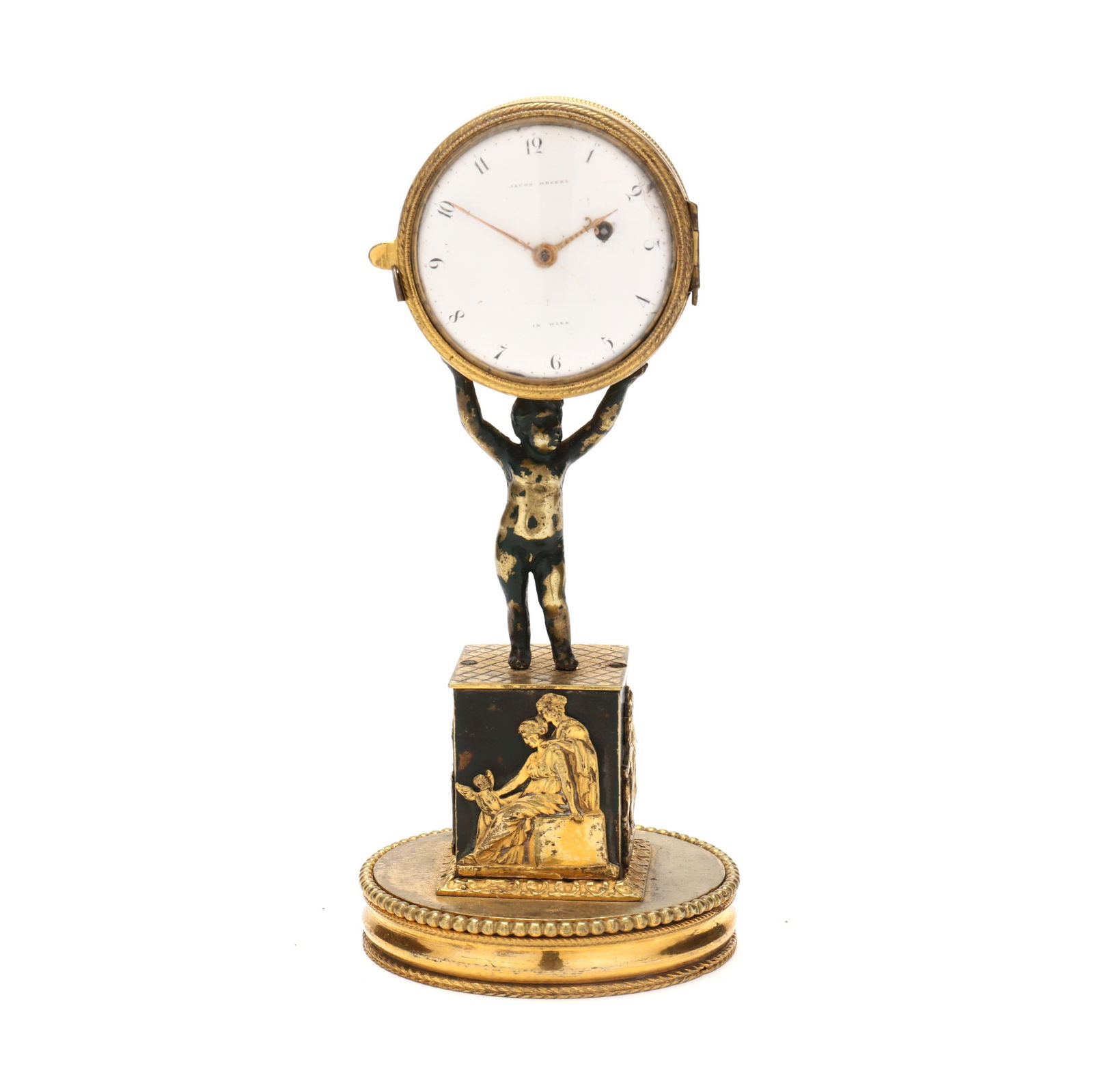 AUSTRIAN EMPIRE BRONZE TABLE CLOCK