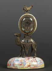 Austrian Enameled Clock w/Came
