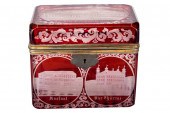 AUSTRIAN ETCHED CRANBERRY GLAS