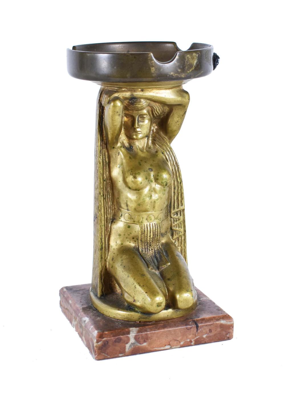 AUSTRIAN GILT BRONZE FIGURAL ASH