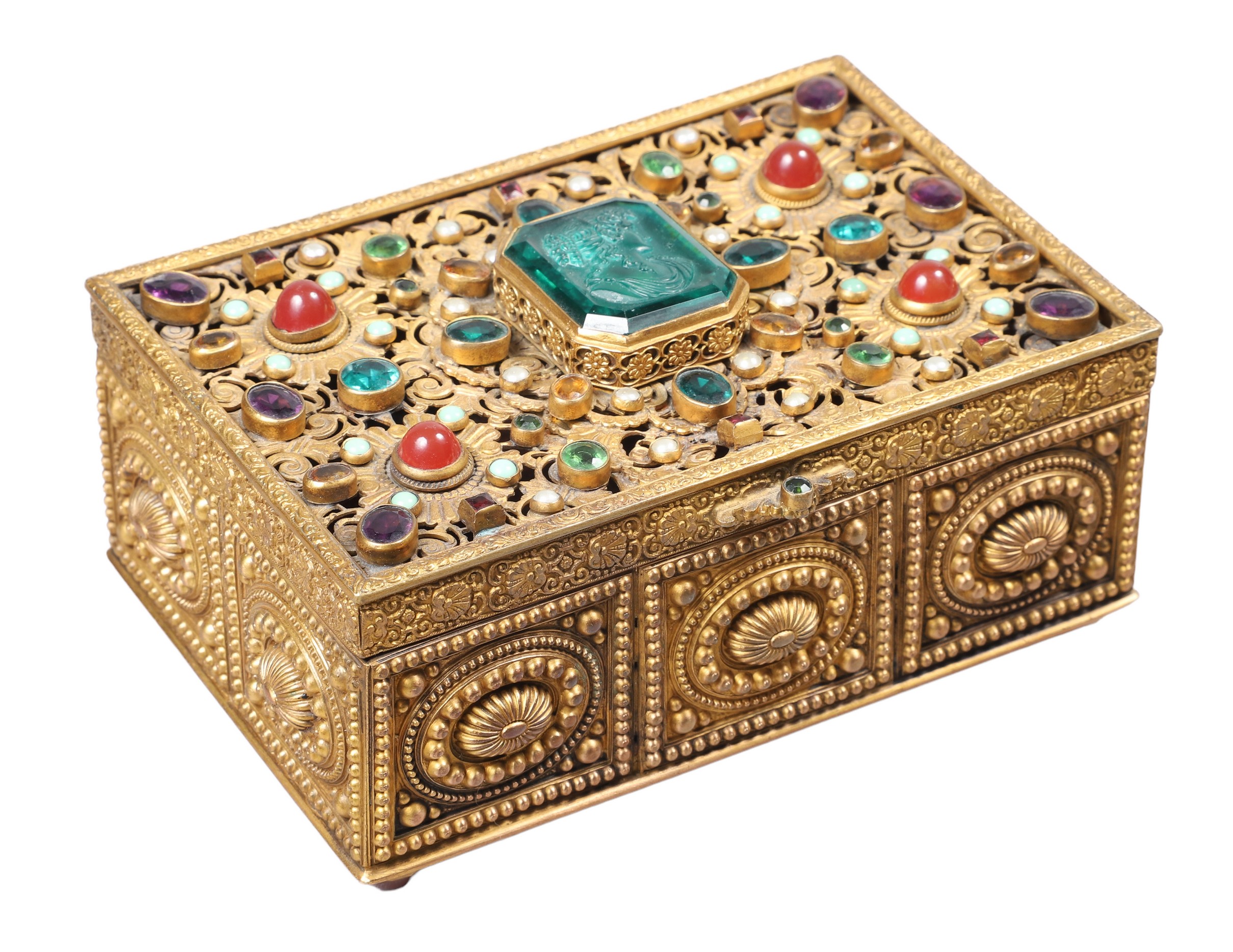 Austrian gilt bronze jeweled