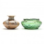 AUSTRIAN GLASS BOWL AND CRYSTA