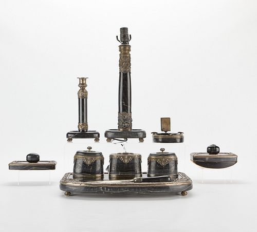 AUSTRIAN MARBLE & 800 SILVER DESK
