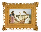 Austrian painted ceramic plaqu