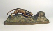 Austrian patinated bronze inkw