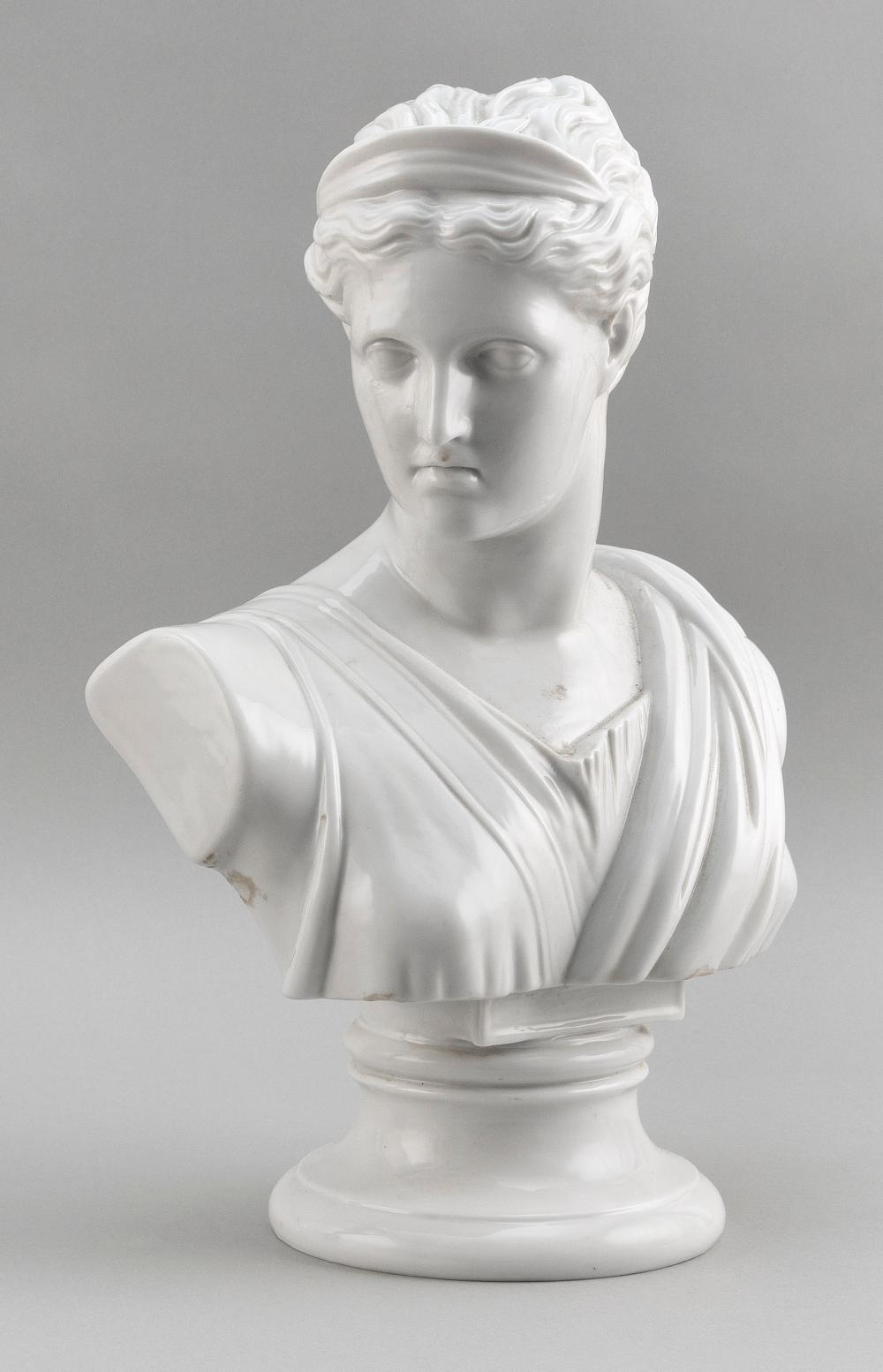 AUSTRIAN PORCELAIN BUST OF DIANA