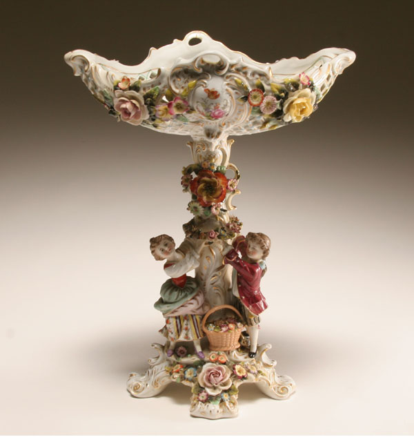 Austrian porcelain floral encrusted