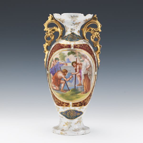 AUSTRIAN PORCELAIN VASE  13 ½" x