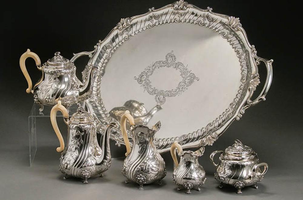 AUSTRIAN SILVER FIVE-PIECE COFFEE