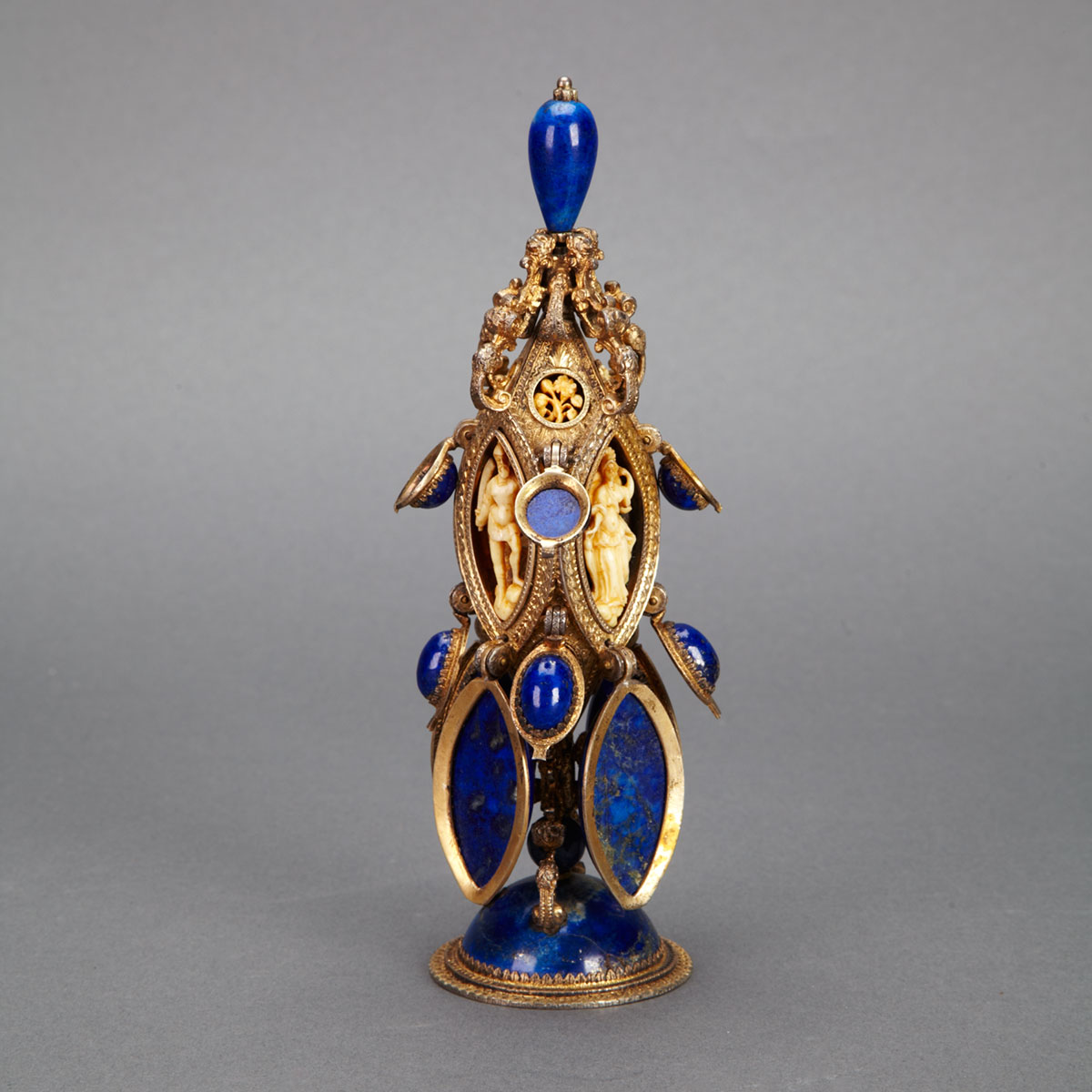 Austrian Silver-Gilt Carved Ivory