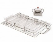 AUSTRIAN SILVER GLASS TRAY, PO