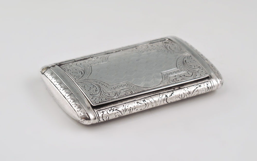 AUSTRIAN SILVER SNUFF BOX: Engraved