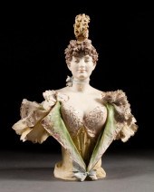 Austrian Teplitz bust of a 19t