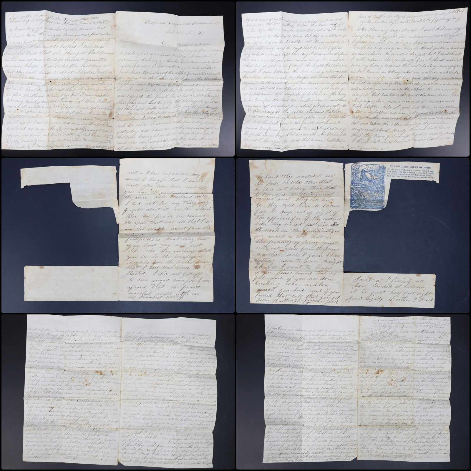 AUTHENTIC 1864 CIVIL WAR LETTERS