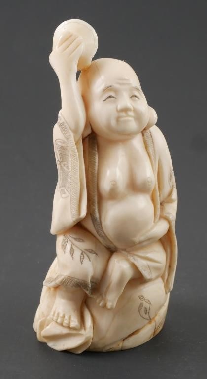 AUTHENTIC CARVED WHALE TOOTH STATUE